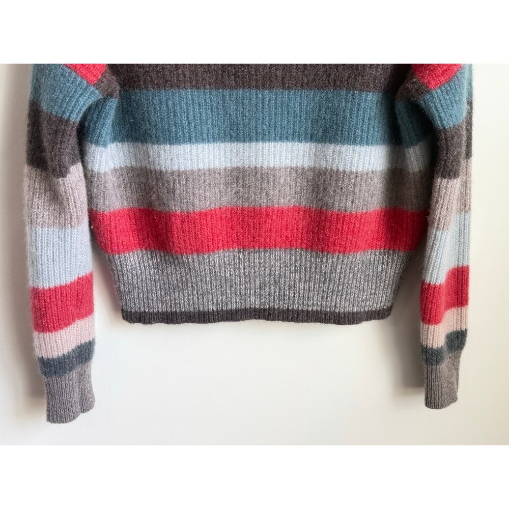 360 Cashmere Striped Long Sleeve Crew Neck Knit Pullover Sweater Multi Womens S - Picture 3 of 8